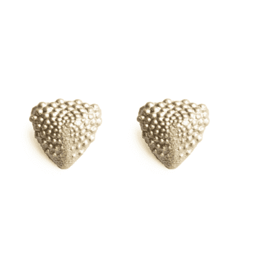 Maison 203 White Gold Urchin 3d Printed Earrings