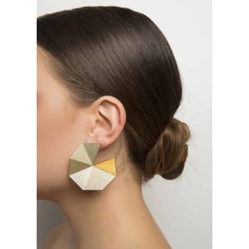 Maison 203 Gold And White Leia Earrings