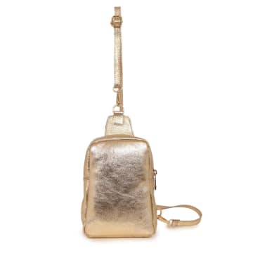 Attic Womenswear Leather Sling Bag In Gold