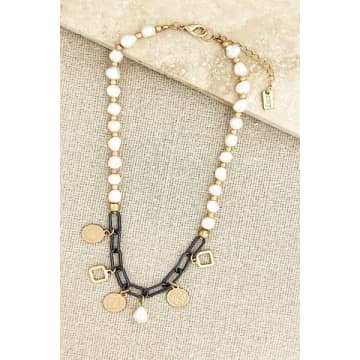 Attic Womenswear Envy Short Pearl Charm Necklace In Gold