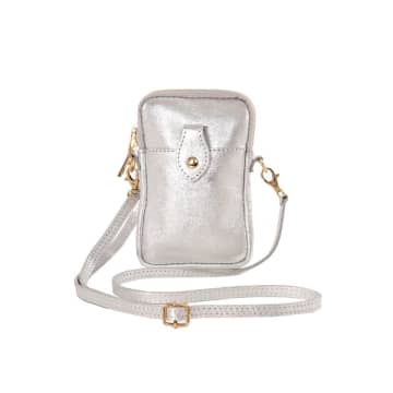 Attic Womenswear Leather Crossbody Phone Bag In Metallic