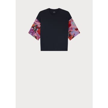 Paul Smith Marble Floral Printed Crew Neck Short Sleeves Sweater