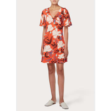 Paul Smith Short Coral Print Dress In Pink