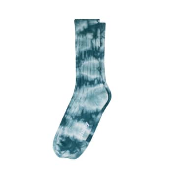 STUSSY DYED RIBBED CREW SOCKS TEAL