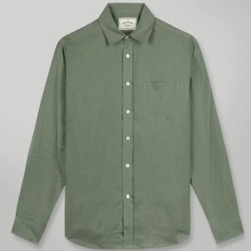 Shop Portuguese Flannel Long Sleeve Linen Shirt Dry Green