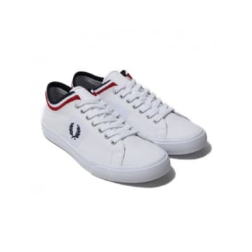 Fred Perry Underspin Tipped Cuff Twill White, Navy & Red