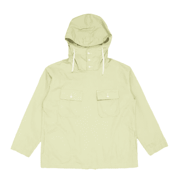 Engineered Garments Cagoule Overshirt Lime Superfine Poplin In Green