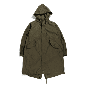 Engineered Garments Highland Parka Weather Olive Poplin In Green