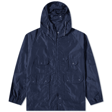 Shop Engineered Garments Atlantic Parka Dark Navy Memory Polyester In Blue