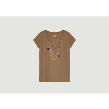 Leon & Harper Organic Cotton T-shirt With Necklace Pattern Tonton Medail