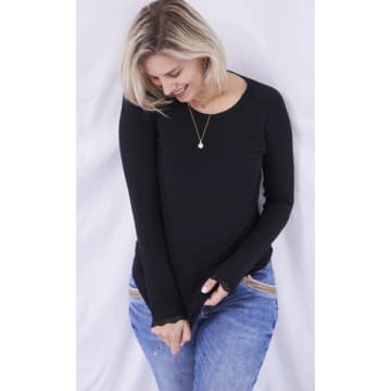 Stripe And Stare Black Slouch Top