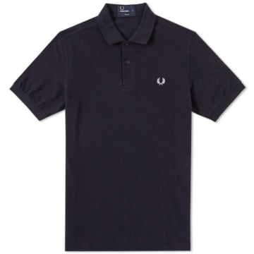 Fred Perry Slim Fit Plain Polo Navy In Blue