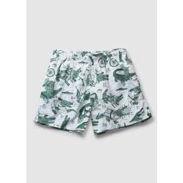 LACOSTE MENS LACOSTE X NETFLIX COLLABORATION SHORTS IN WHITE