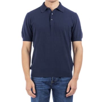 Circolo 1901 - Cn3991 Patterned Knitted Polo Shirt In Indigo Dark Blue