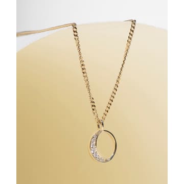 Zoe And Morgan New Moon Diamond Gold Necklace