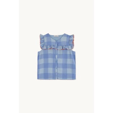 Tinycottons Soft Blue Overseas Blue Check Blouse