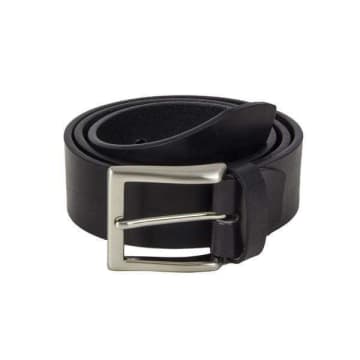 40 Colori Black Solid Distressed Leather Belt