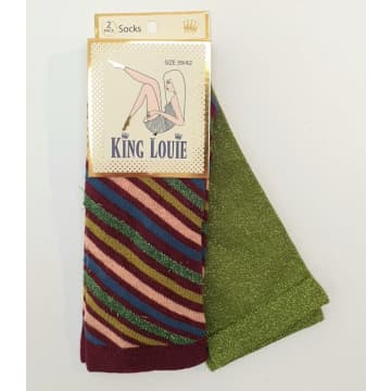 King Louie 2 Pack Porto Red Cabana Socks