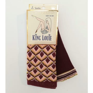 King Louie 2 Pack Porto Red Lollipop Socks