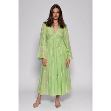 Sundress Long Athene Lime Maud Dress In Green