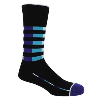 Peper Harow Black Quad Stripe Socks