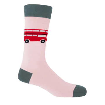 Peper Harow Pink London Bus Socks