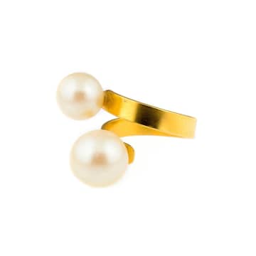 FL PRIVATE COLLECTION DOUBLE PEARL TWIST RING