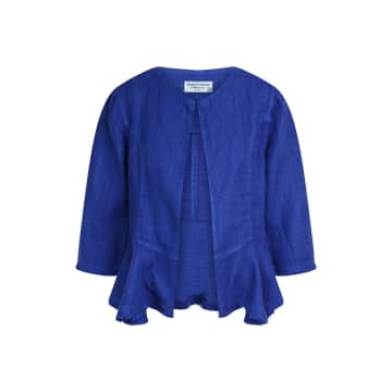 Shop Haris Cotton Lapis Blue Open Weave Jacket