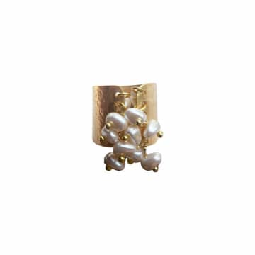 Fl Private Collection Pearl Bronze Cluster Ring In Metallic