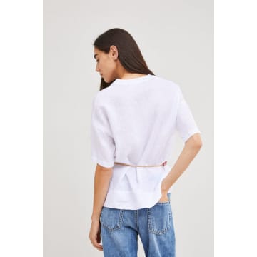 Ottod' Ame White Linen Short Sleeve Shirt