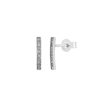 Pureshore Eos Earrings Sterling Silver With White Diamonds In Metallic