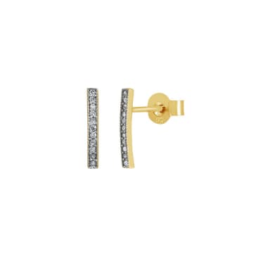 Pureshore Yellow Gold Vermeil With White Diamonds Eos Earrings