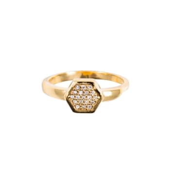 Pureshore Mosaic Ring In Gold Vermeil With White Diamonds
