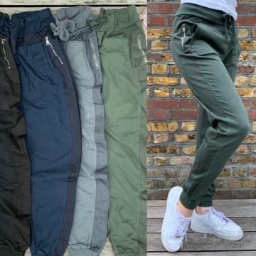 Plain Jogger Trousers In Neutrals