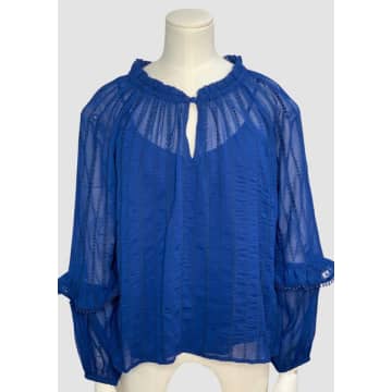 Suncoo Navy Layla Blouse In Blue