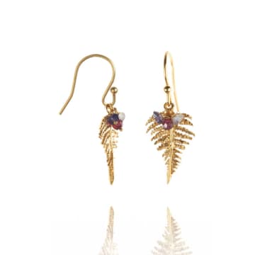 Amanda Coleman Fern Drop Earrings In Gold