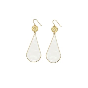 Ashiana London Ashiana Marigold Teardrop & Coin Earrings In White