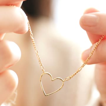 Lisa Angel Outline Heart Necklace In Gold