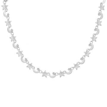 Bibi Bijoux Jewellery Bibi Bijoux Silver Star & Moon Necklace In Metallic