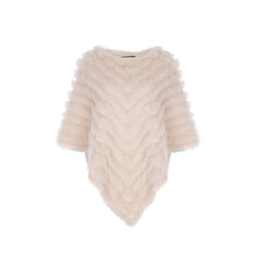 Jayley Coney Fur Poncho | Blush Pink