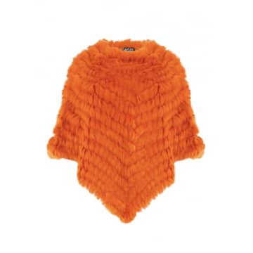Jayley Coney Fur Poncho | Orange