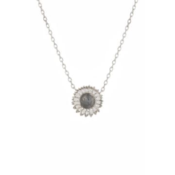 Amanda Coleman Sunflower Necklace In Silver In Metallic