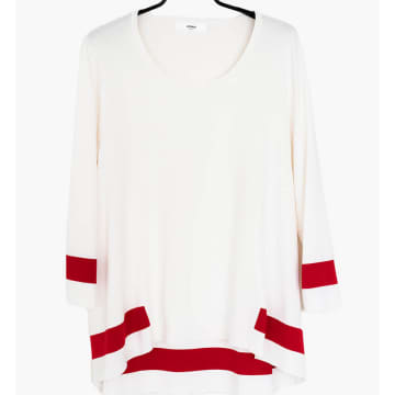 Uchuu Milk Sweater With Red Stripe