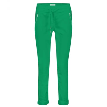 Red Button Trousers Green Tessy Crop Jogger In Red