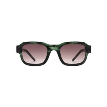 A.kjaerbede Green Transparent Halo Marble Sunglasses