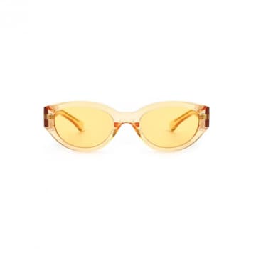 A.kjaerbede Winnie Round Sunglasses In Yellow Transparent