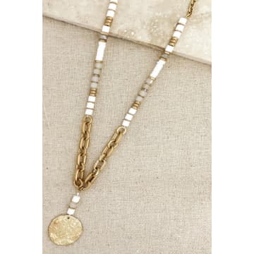 Attic Womenswear Envy Long Beaded Necklace Gold Pendant