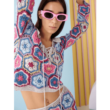 Celiab Erasmus Crochet Top In Pink