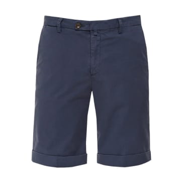 Briglia 1949 - Navy Blue Stretch Cotton Slim Fit Shorts Bg108 323127 011