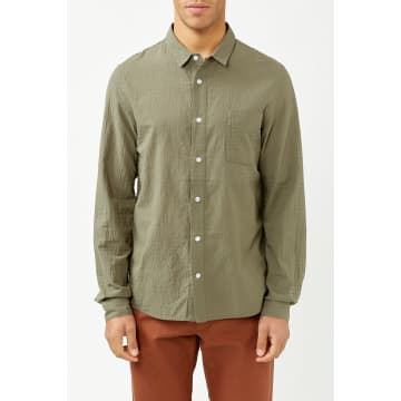 About Companions Dusty Olive Simon Shirt In Green